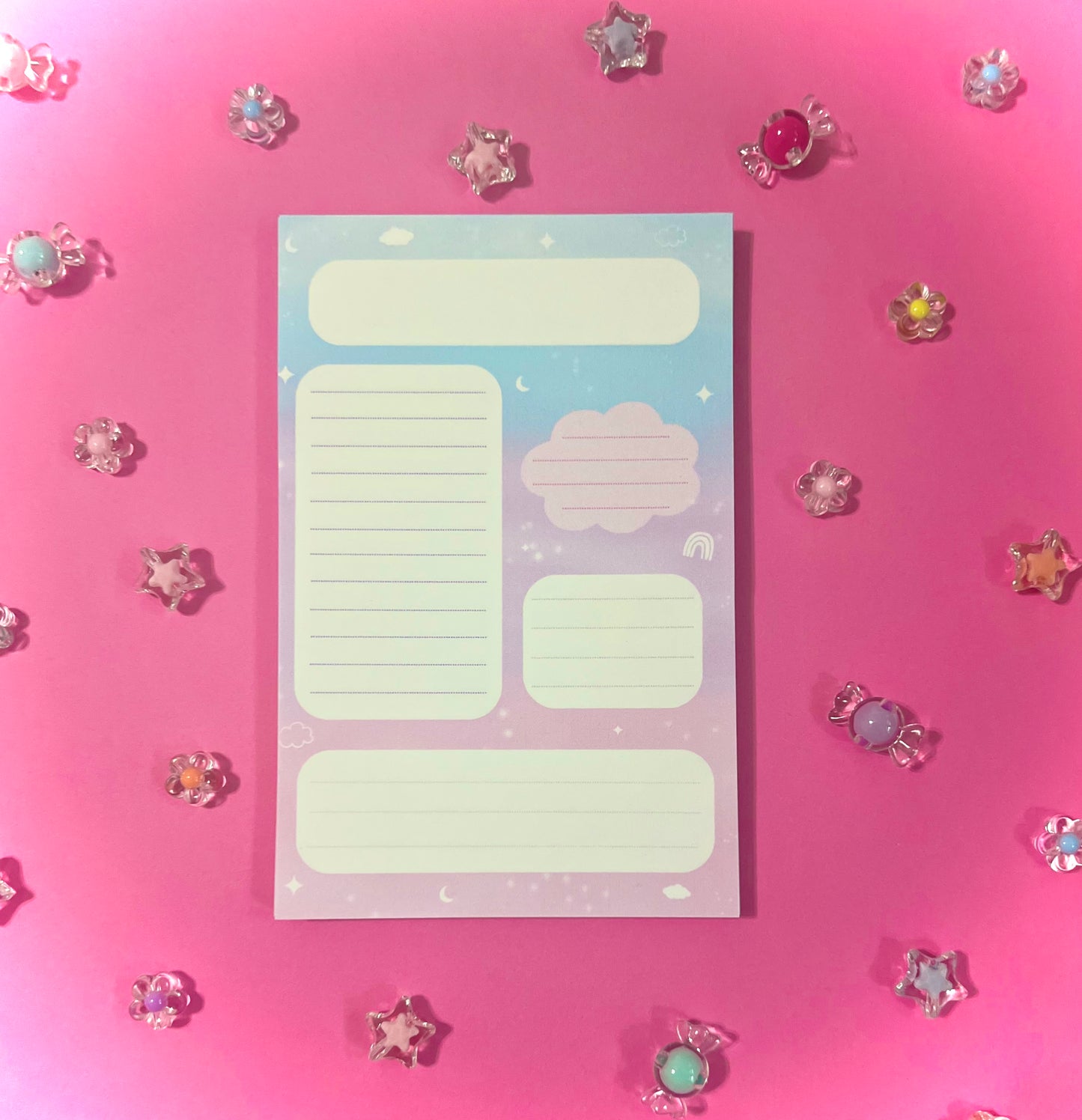 Glitter And Rainbow Notepad