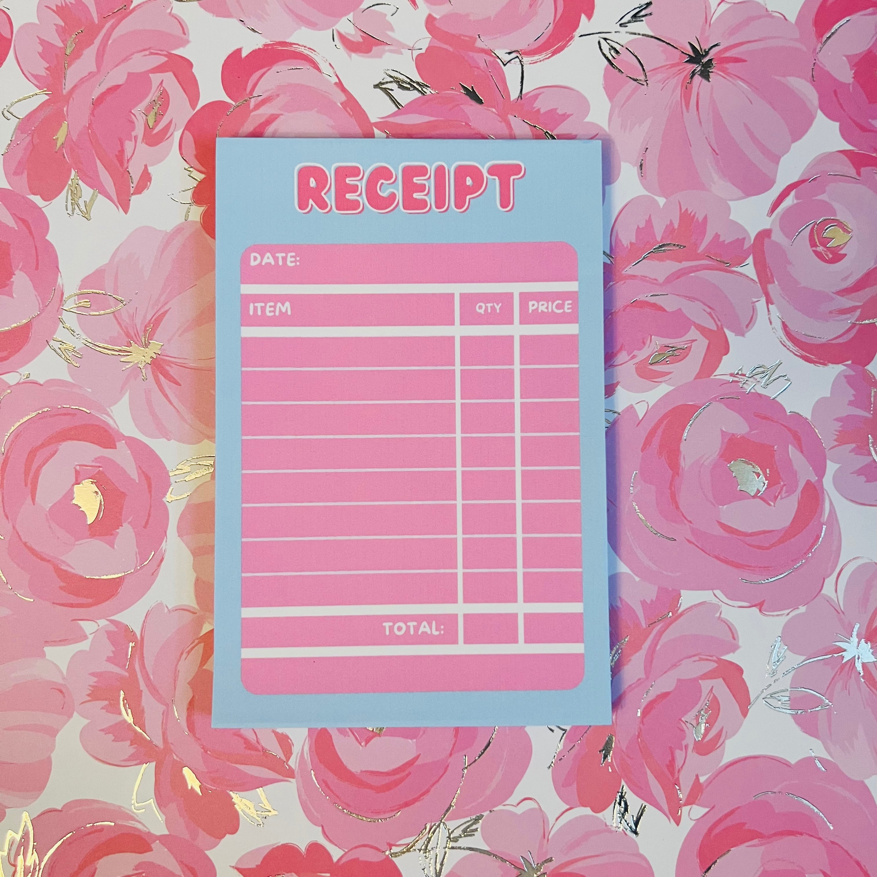 Receipt Notepad – Glitter And Rainbow