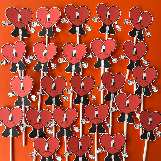Benito Heart Cup Cake Toppers